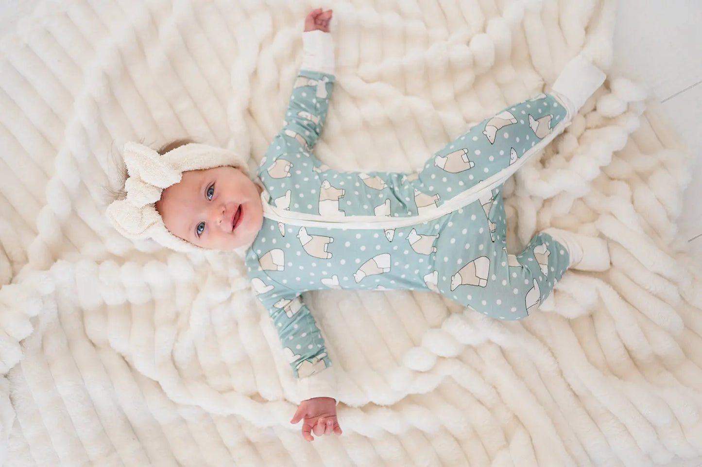Polar Bears Convertible Zip Footies For Babies Dreamlet Dreamlet Everetts Place: Online Boutique