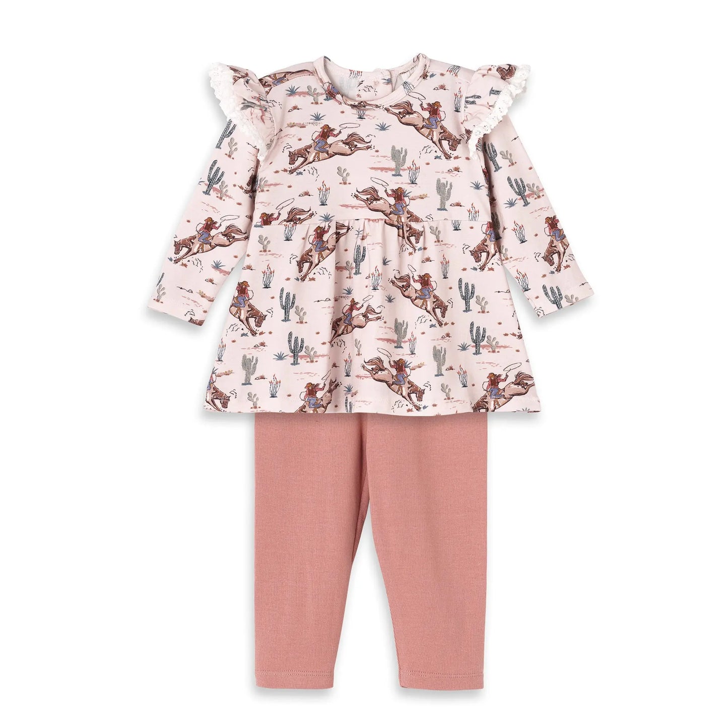 Tesa Babe Prairie Princess Baby Girl Western Bamboo Top Legging Set - Apparel & Accessories > Clothing > Baby & Toddler Clothing > Baby & Toddler Outfits Baby Girl Clothes