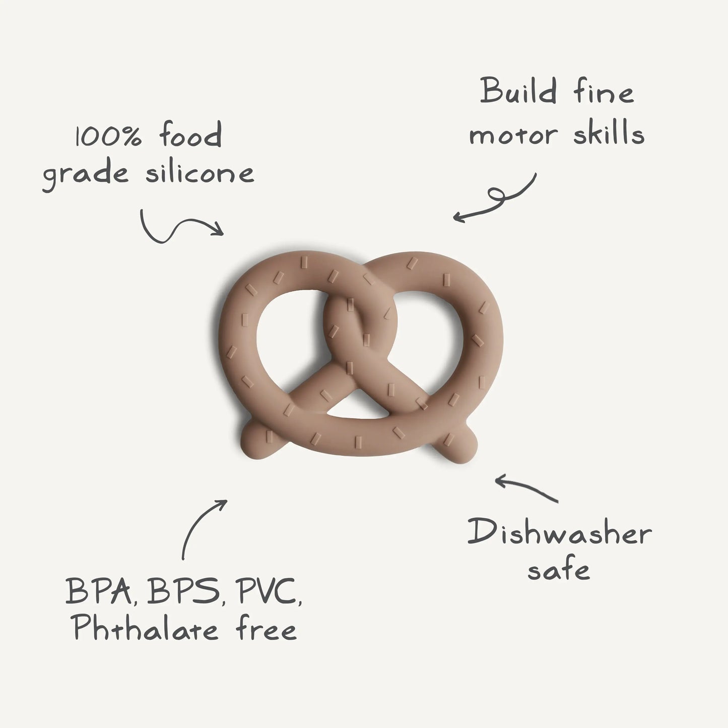Pretzel Teether for Babies Made from Non-Toxic Food-Grade Silicone Mushie Everetts Place: Online Boutique