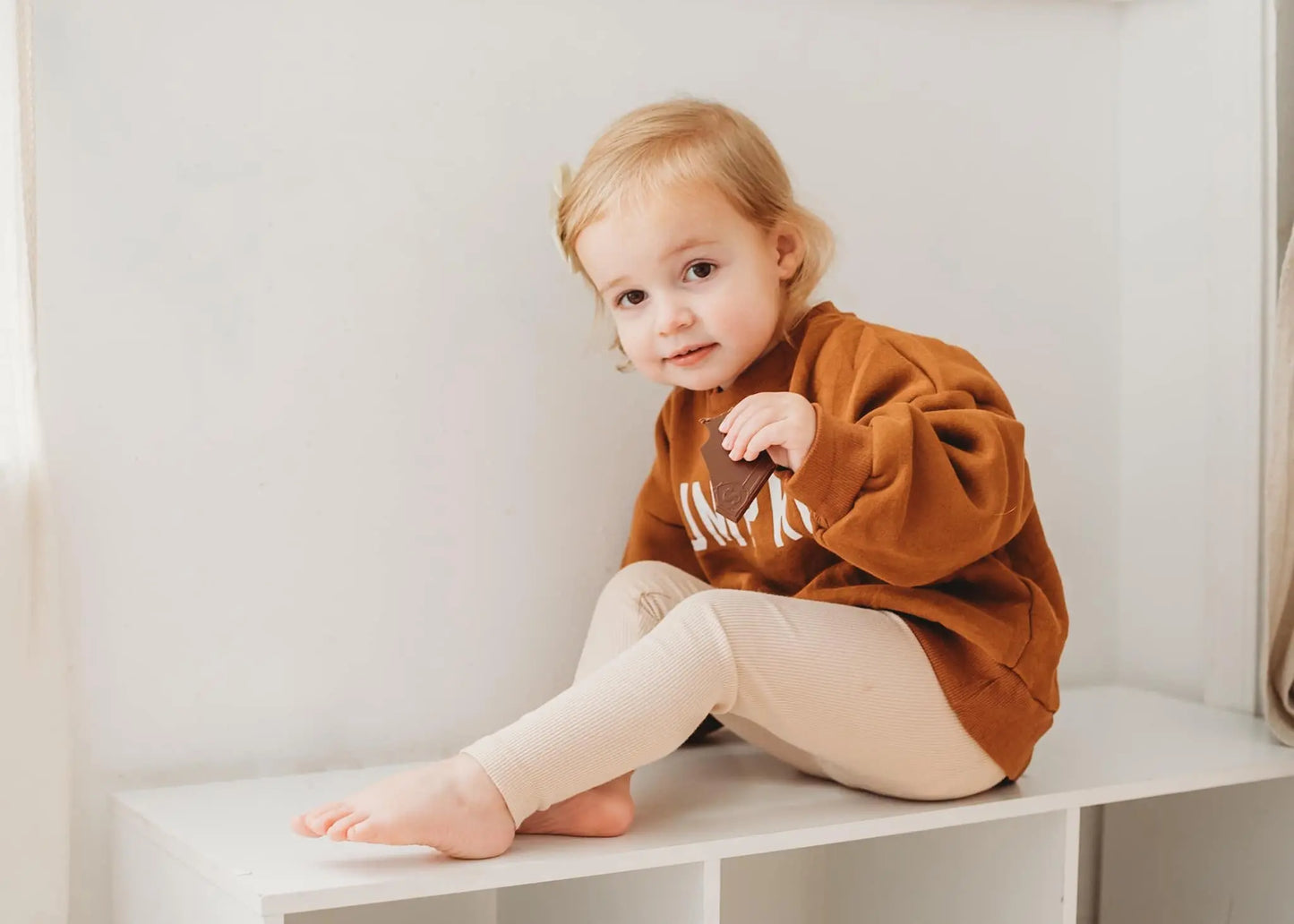 Pumpkin Graphic Crewneck Sweatshirt For Kids Cotton Fleece Little Joy Co. Everetts Place: Online Boutique