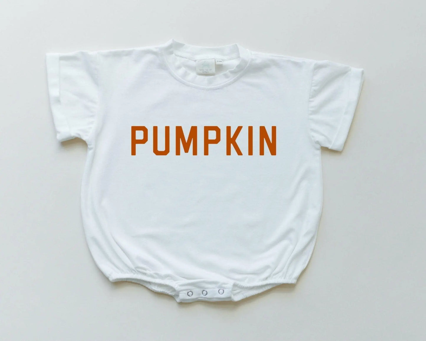 Pumpkin Graphic T Shirt Romper For Baby With Snap Closures Little Joy Co. Everetts Place: Online Boutique