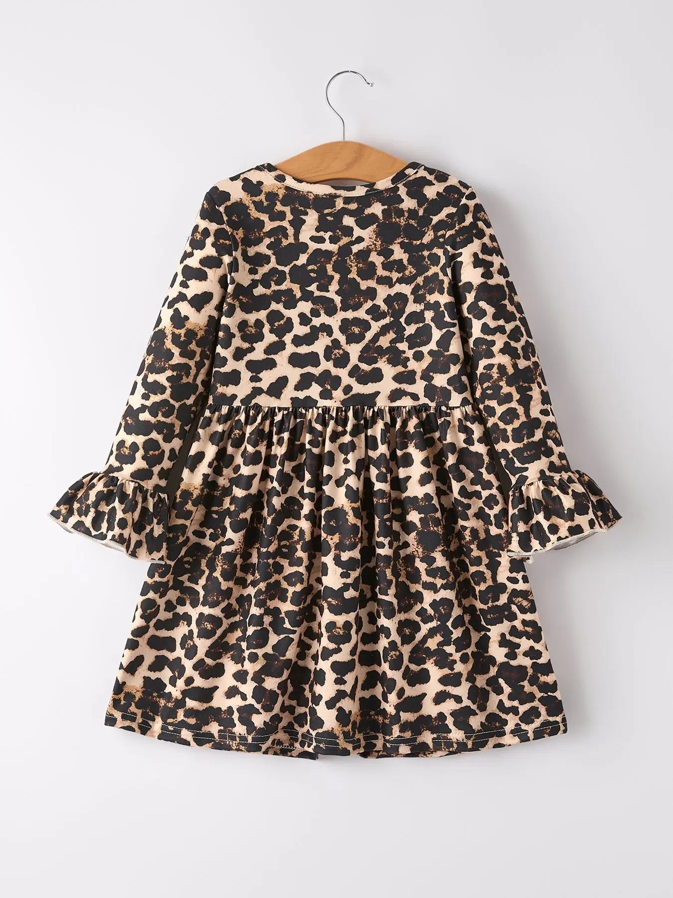 Pumpkin Leopard Print Autumn Girls Ruffle Two Piece Dress Rylee Faith Designs Everetts Place: Online Boutique