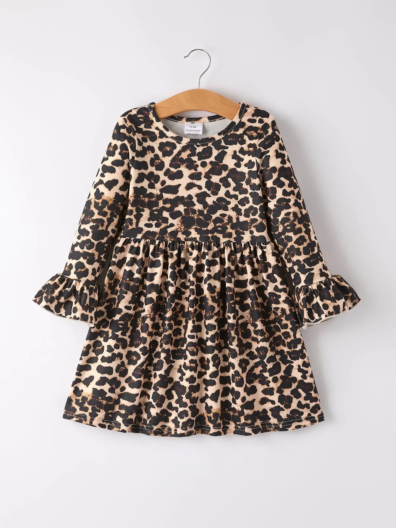 Pumpkin Leopard Print Autumn Girls Ruffle Two Piece Dress Rylee Faith Designs Everetts Place: Online Boutique