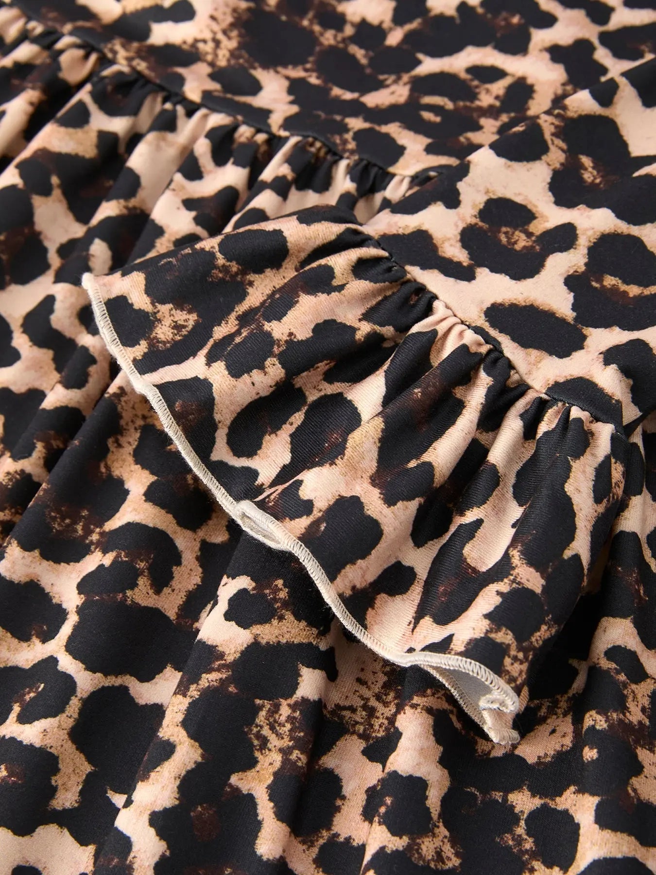 Pumpkin Leopard Print Autumn Girls Ruffle Two Piece Dress Rylee Faith Designs Everetts Place: Online Boutique