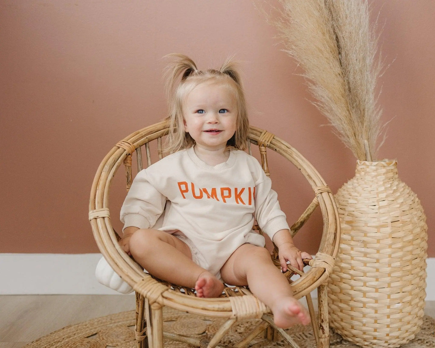 Pumpkin Organic Cotton Sweatshirt Romper Little Joy Co. Everetts Place: Online Boutique