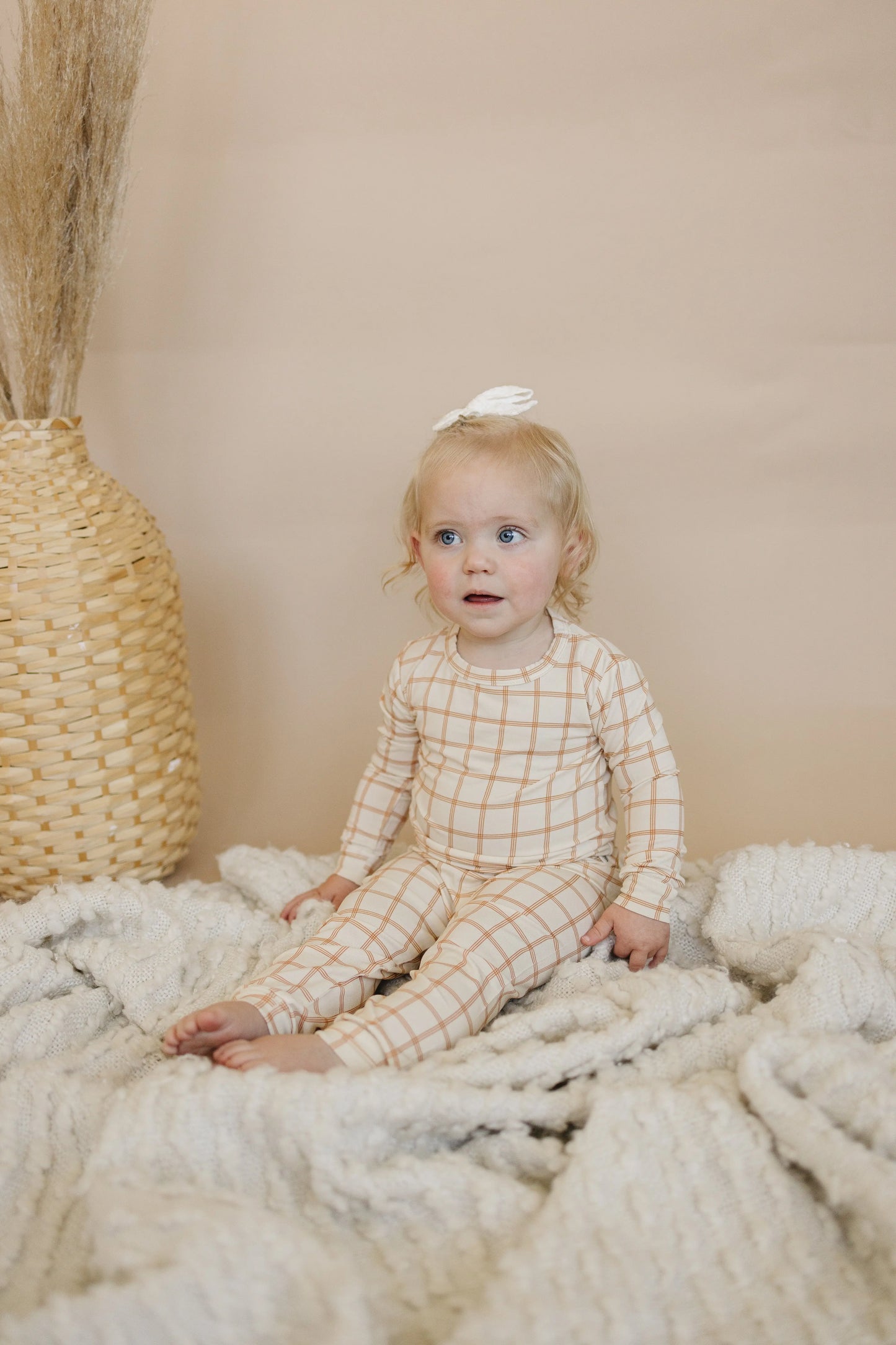 Pumpkin Pajamas 2pc Plaid Bamboo Set For Kids Warm Cozy Little Joy Co. Everetts Place: Online Boutique