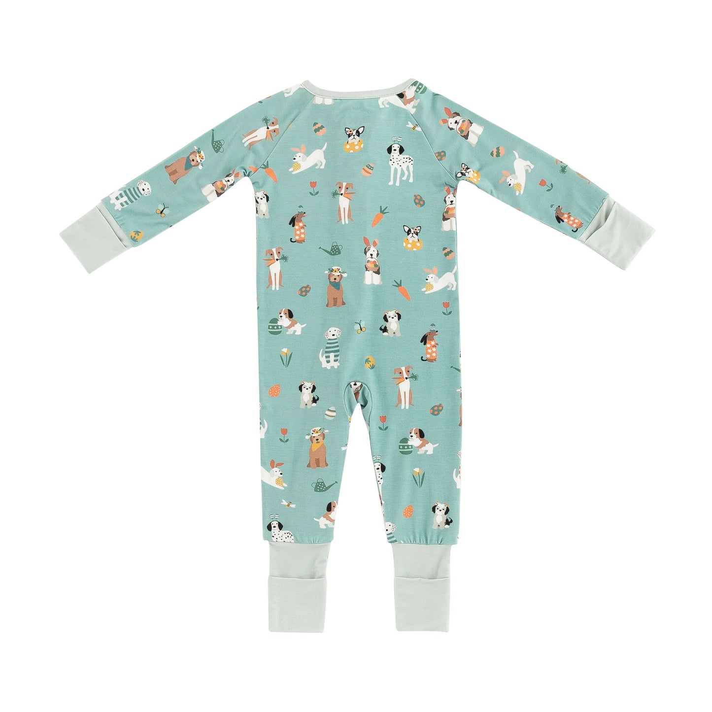 Puppy Egg Hunt Convertible Zip Footies Aquamarine Sleepwear Dreamlet Everetts Place: Online Boutique