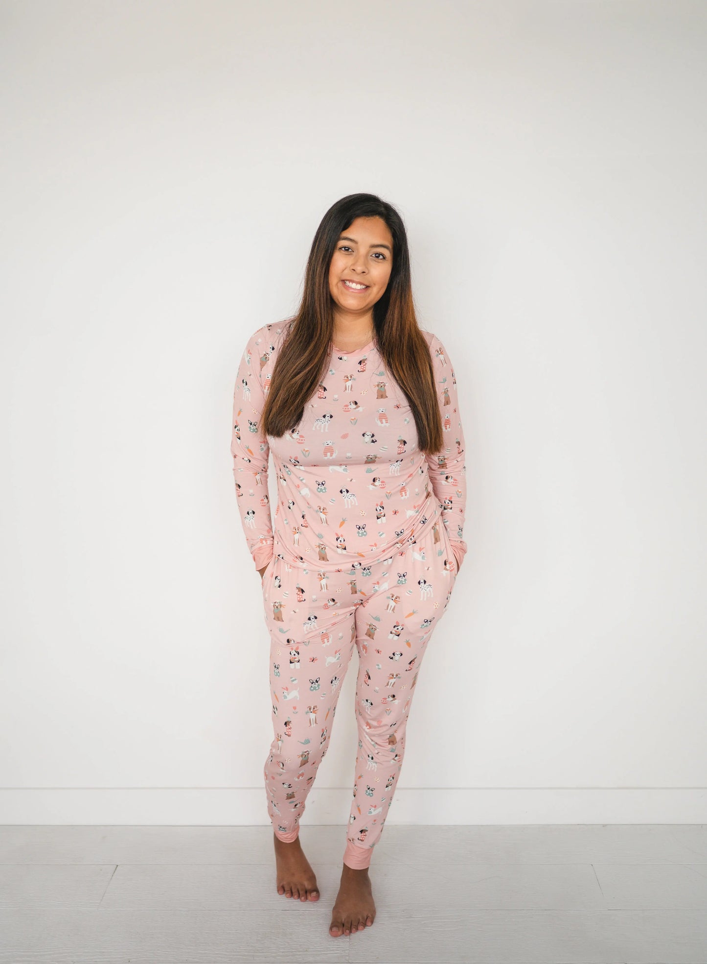 Puppy Egg Hunt Womens Pajama Set Pink Dreamlet Two Piece Dreamlet Everetts Place: Online Boutique