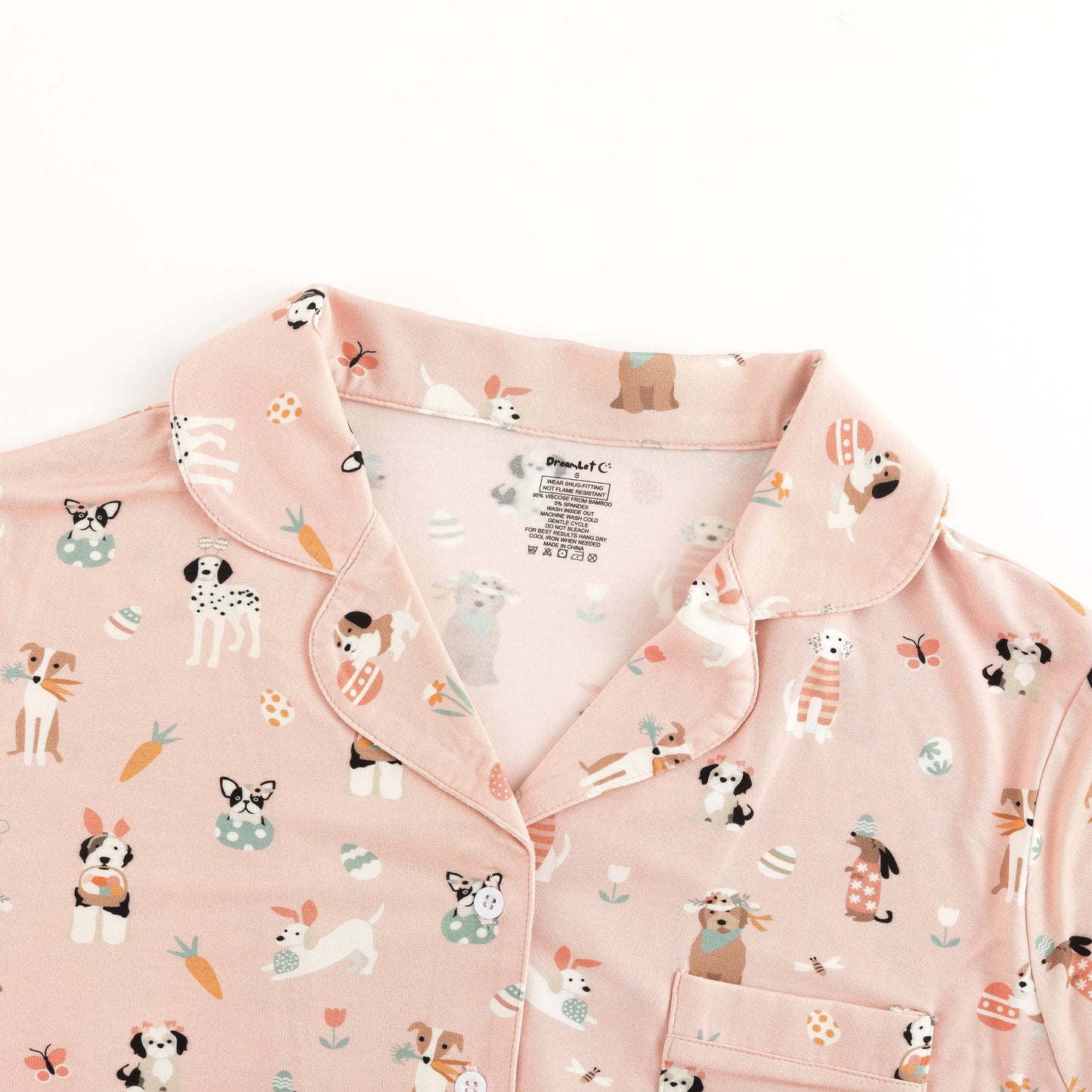 Puppy Egg Hunt Womens Short Sleeve Pajama Set Pink Dreamlet Dreamlet Everetts Place: Online Boutique