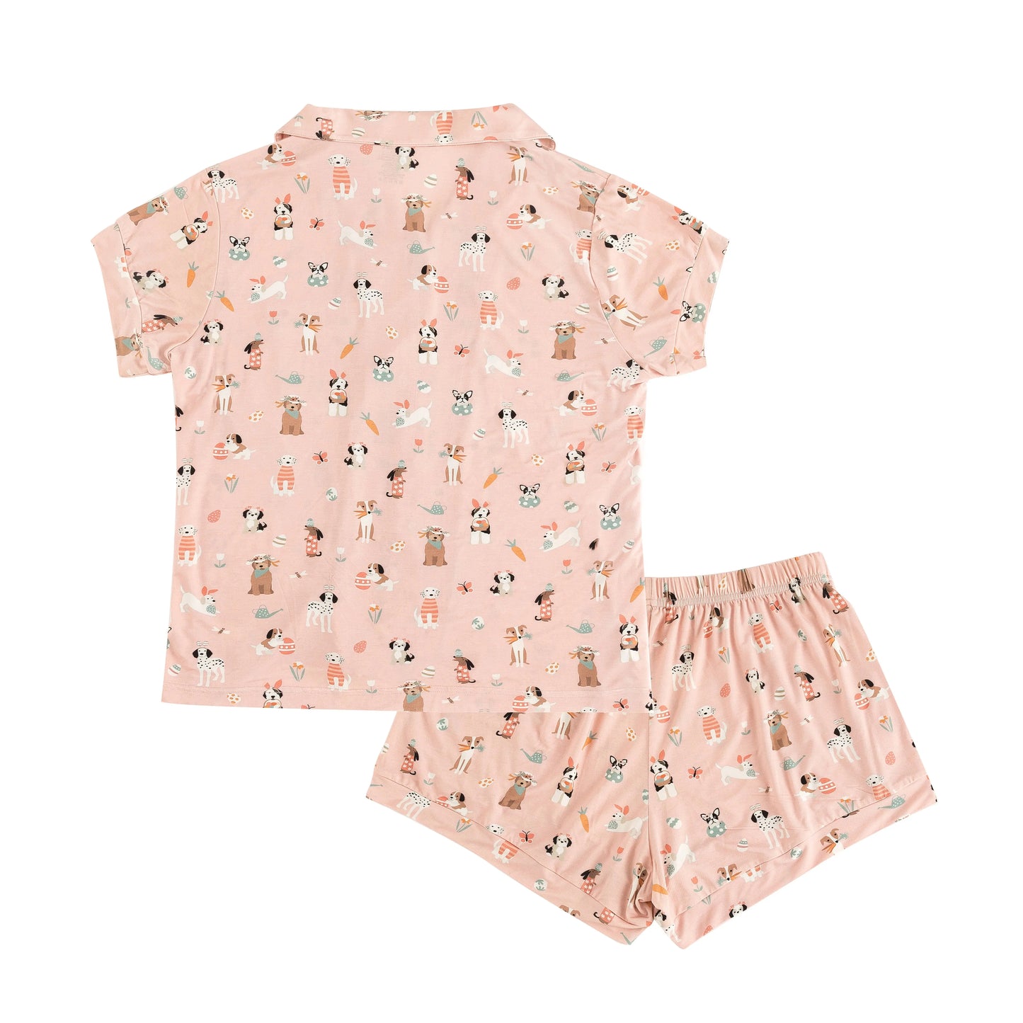 Puppy Egg Hunt Womens Short Sleeve Pajama Set Pink Dreamlet Dreamlet Everetts Place: Online Boutique