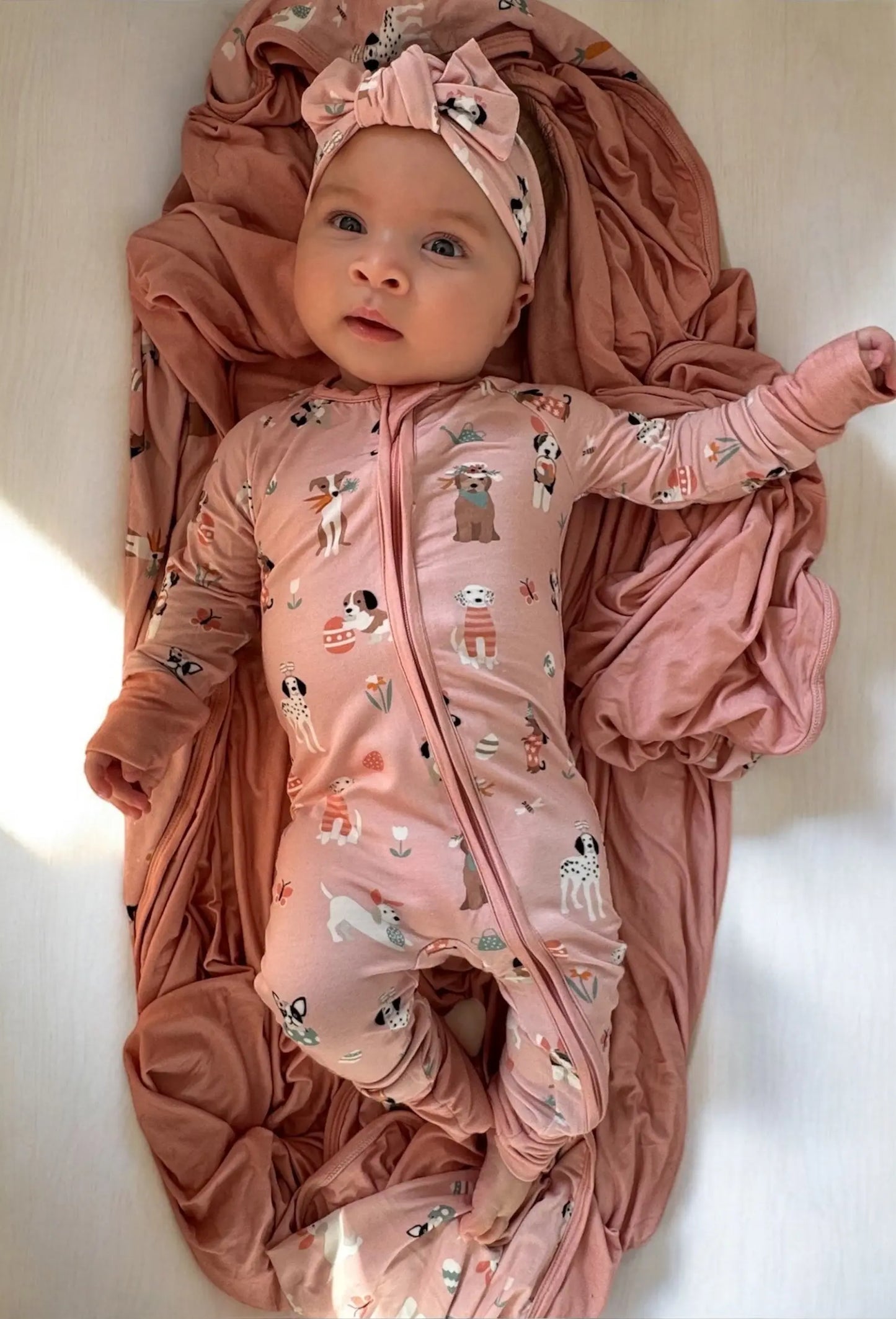Puppy Egg Hunt (Convertible Zip Footies) - Pink Dreamlet Everetts Place: Online Boutique