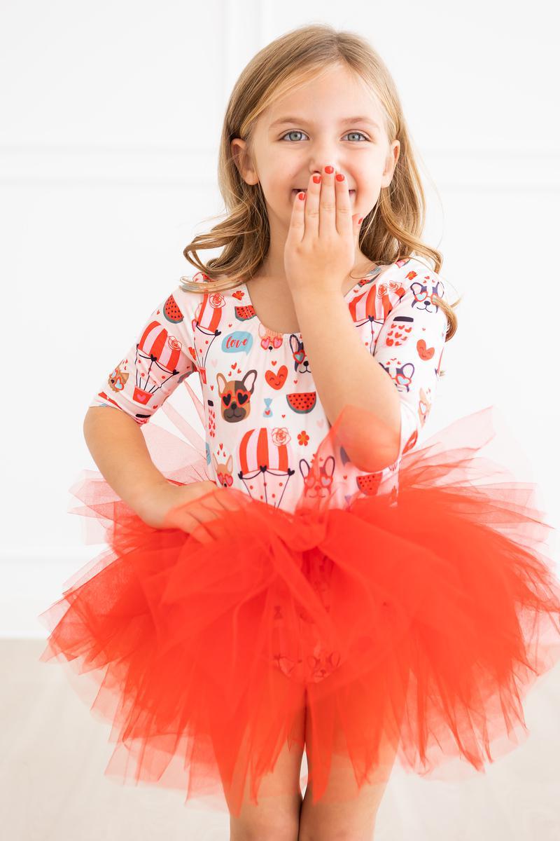 Puppy Love 3 To 4 Sleeve Tutu Leotard For Girls Dancewear Mila & Rose ® Everetts Place: Online Boutique