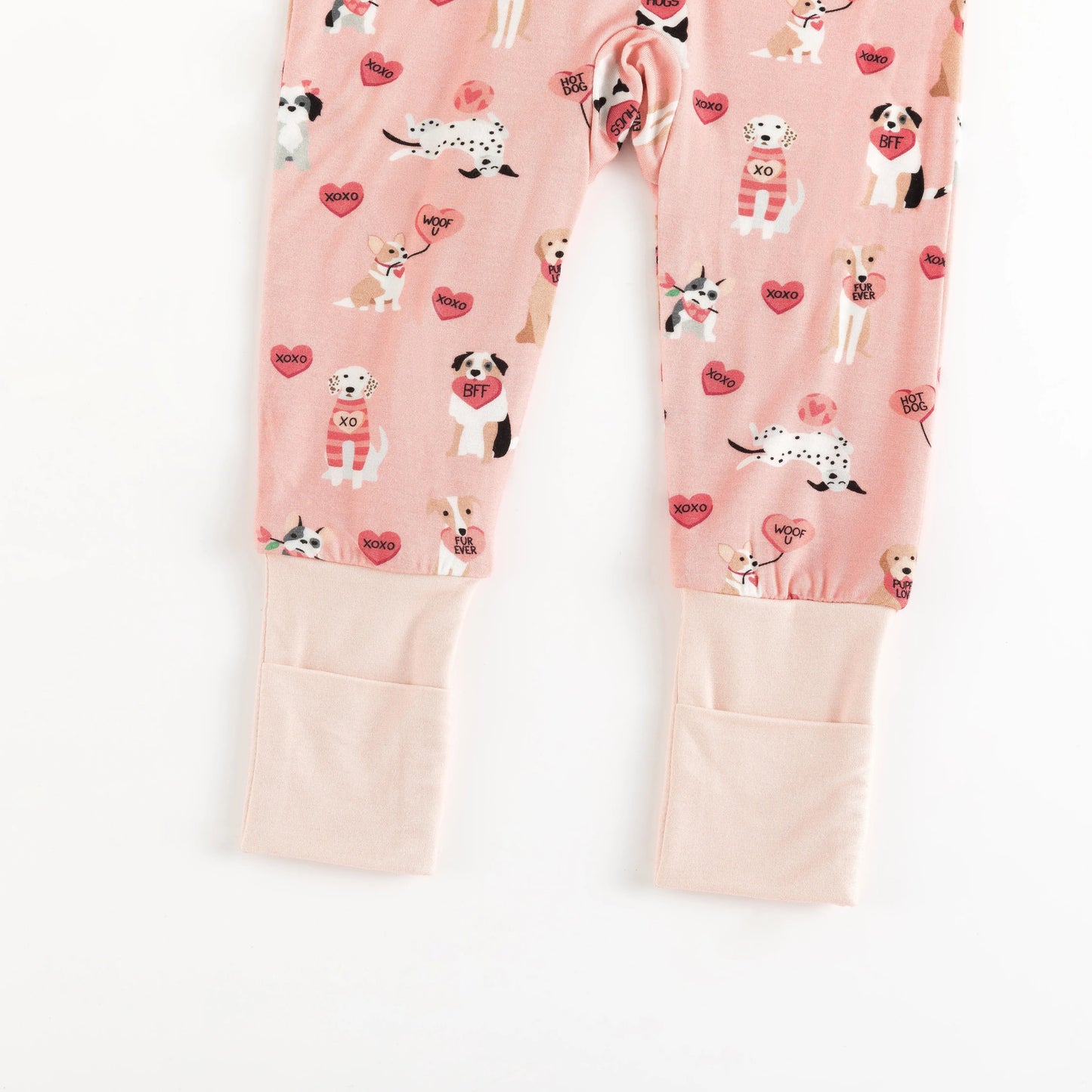 Pups And Kisses Convertible Zip Footies Pink Baby Sleepwear Dreamlet Everetts Place: Online Boutique