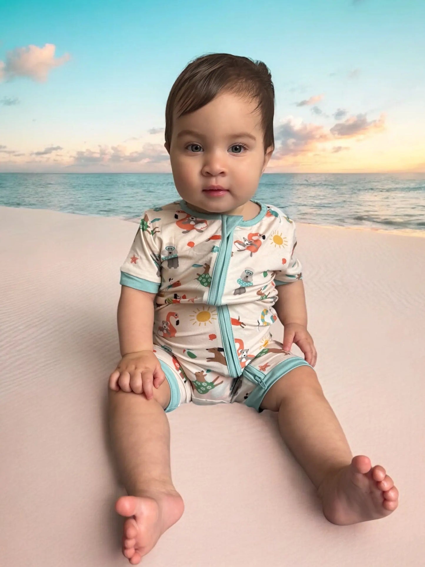 Pups in the Sun Romper Beach Day Print for Pets and Dogs Dreamlet Everetts Place: Online Boutique