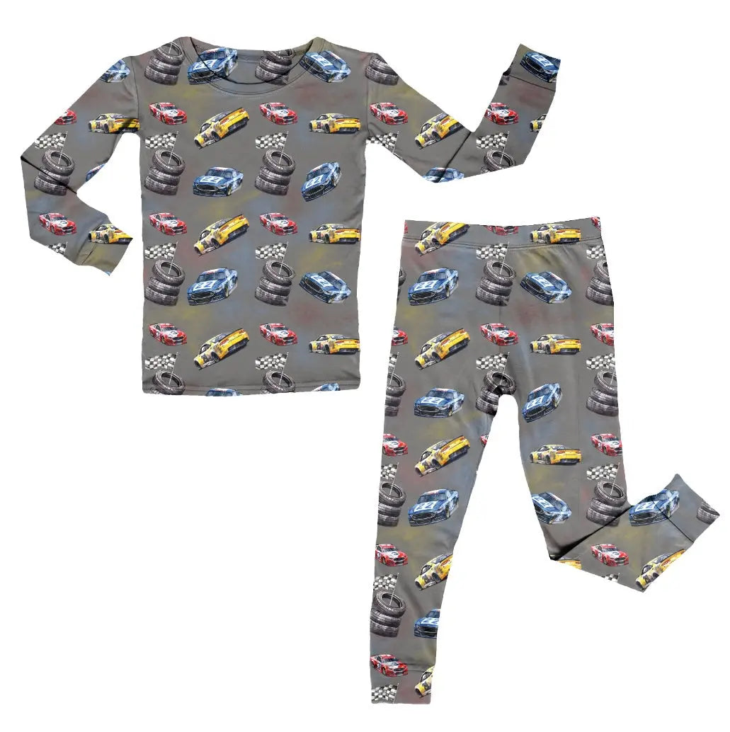Racecar, Bamboo Two Piece Pajama Set Miller & Co. Everetts Place Boutique
