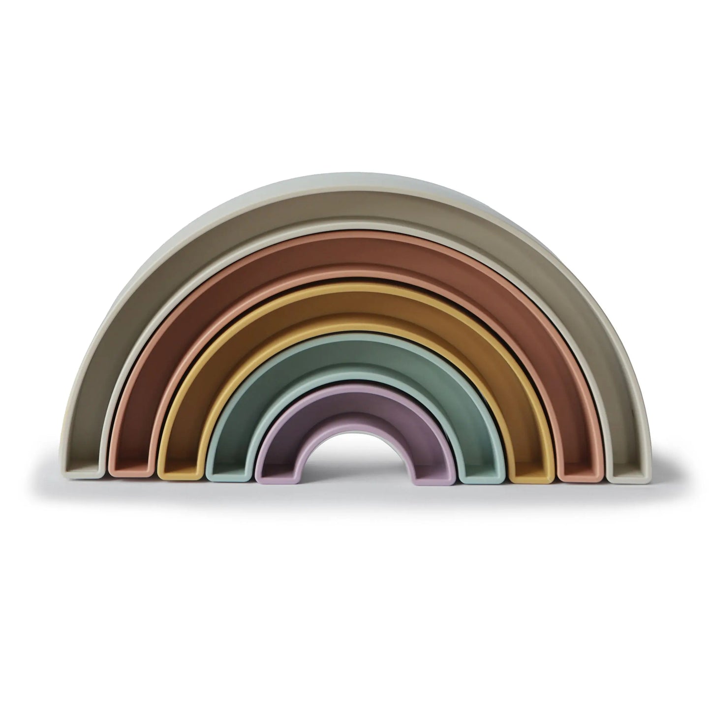 Rainbow Stacker Toy from Danish Hygge Collection for Learning and Play Mushie Everetts Place: Online Boutique 15.99