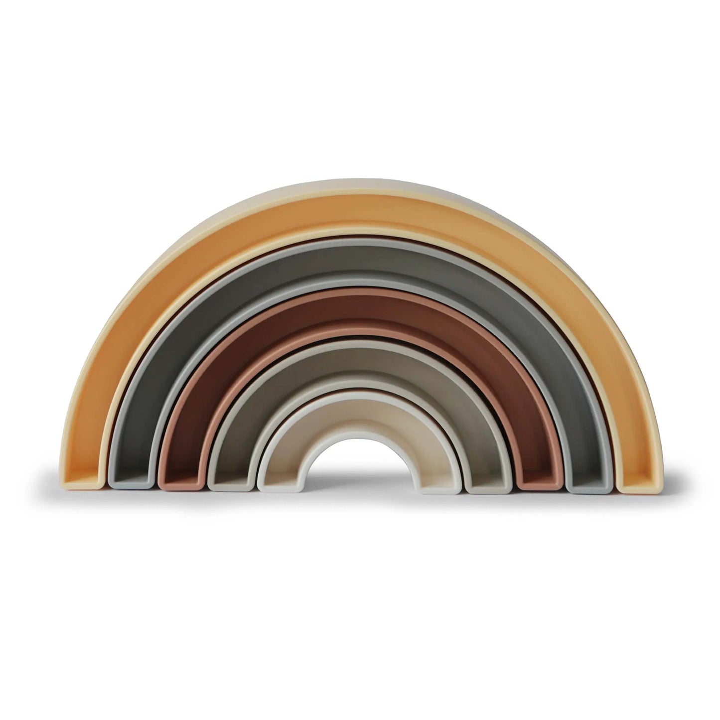 Rainbow Stacker Toy from Danish Hygge Collection for Learning and Play Mushie Everetts Place: Online Boutique 15.99