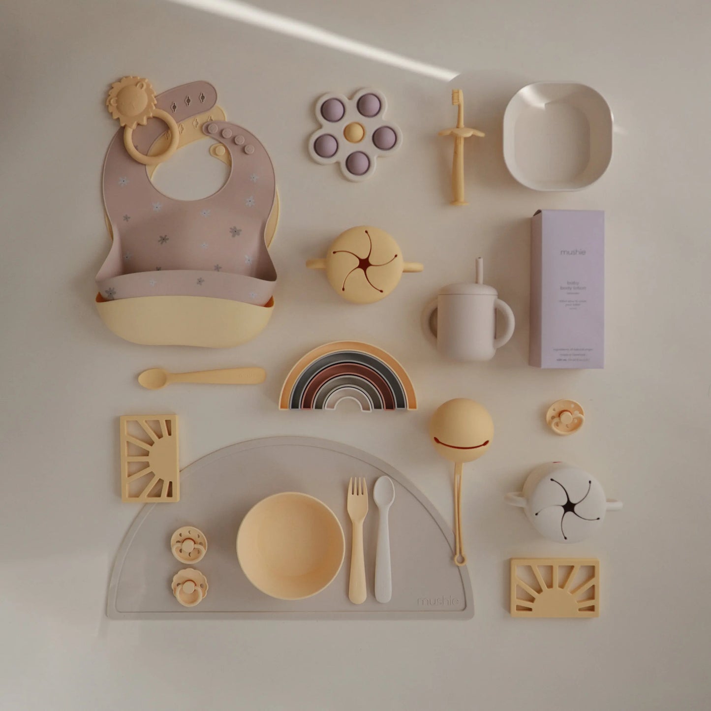 Rainbow Stacker Toy from Danish Hygge Collection for Learning and Play Mushie Everetts Place: Online Boutique
