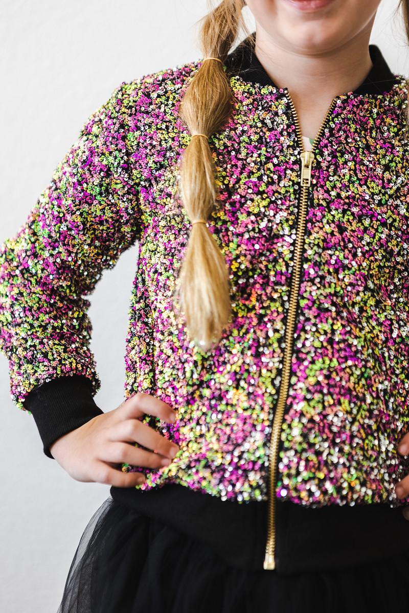 Mila & Rose ® Rainbow Sequin Jacket for Girls Mila Rose Collection - Apparel & Accessories > Clothing > Outerwear > Coats & Jackets Sequin Jacket