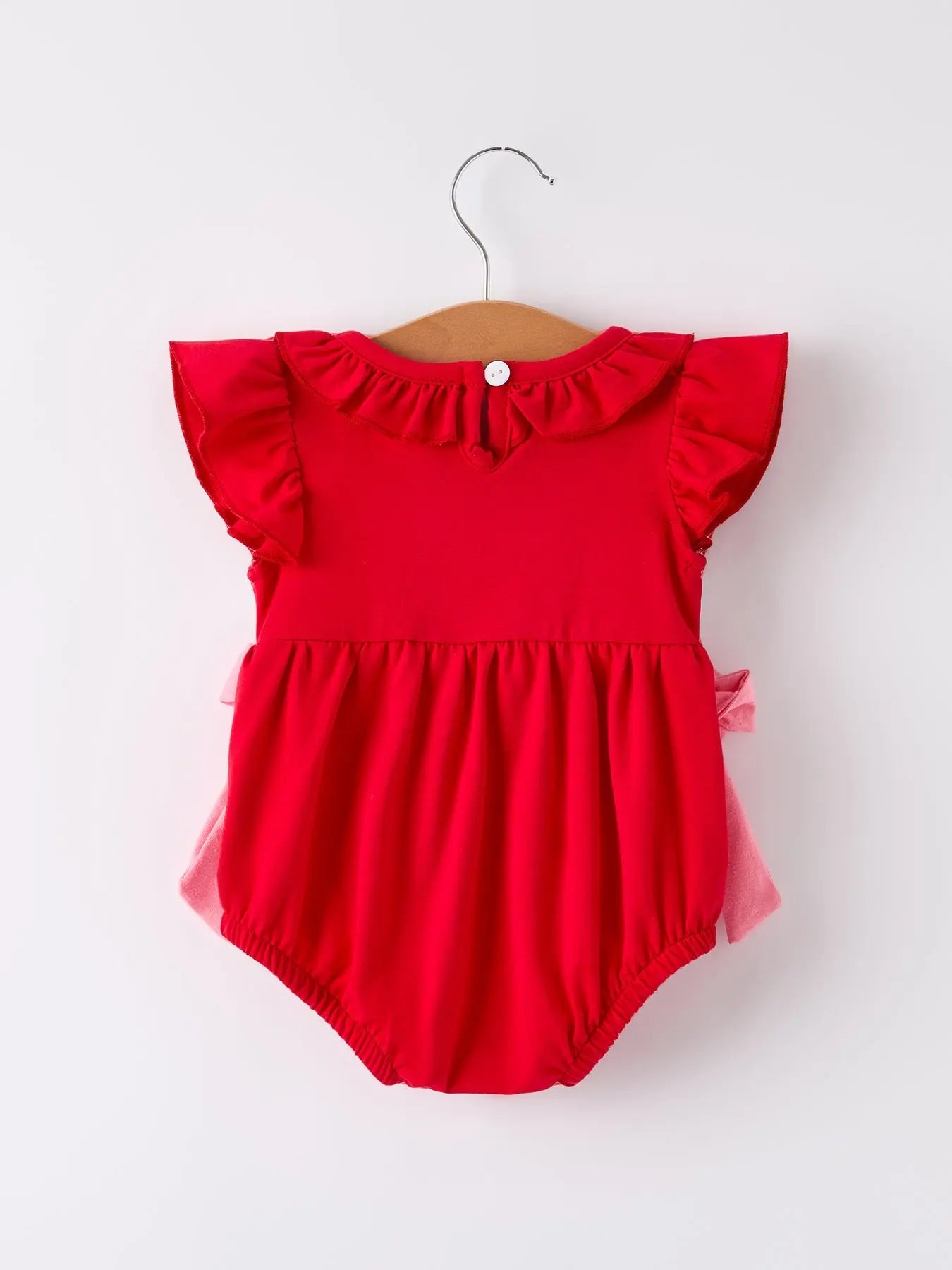 Red Cherry Bow Smocking Embroidery Girls Romper Rylee Faith Designs Everetts Place: Online Boutique