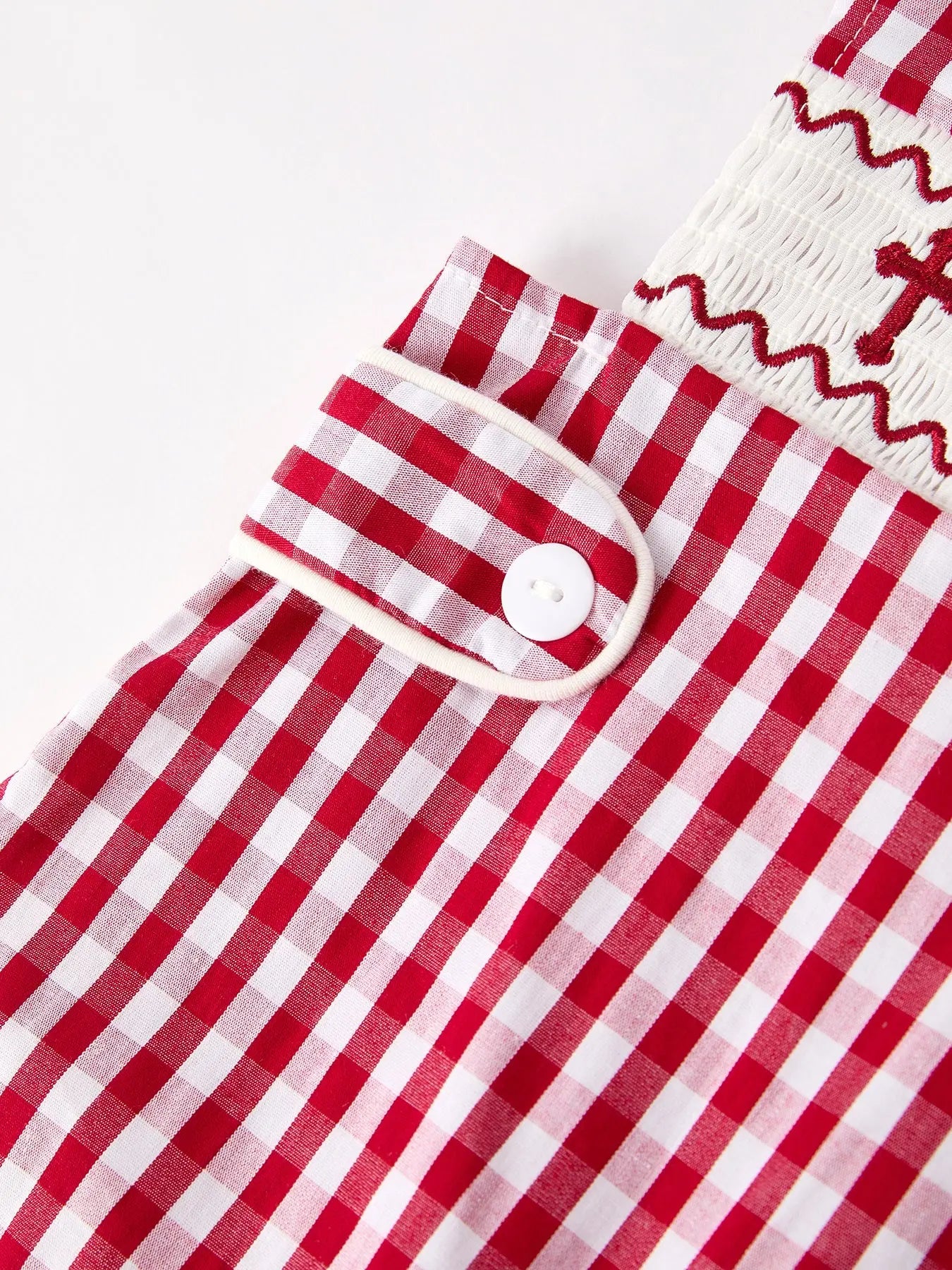 Red Plaid Smocked Church Christ Bishop Christening Baby Boys Romper Rylee Faith Designs Everetts Place: Online Boutique
