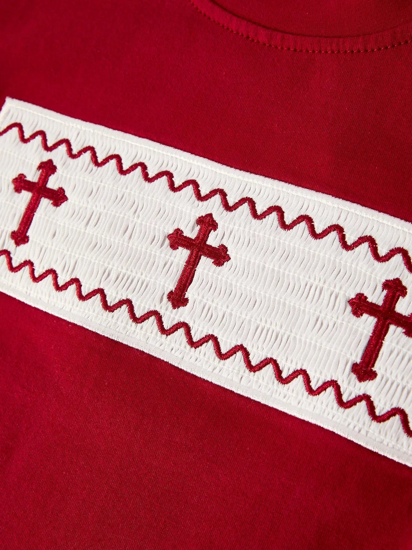 Red Plaid Smocked Church Christ Bishop Christening Boys Set Rylee Faith Designs Everetts Place: Online Boutique