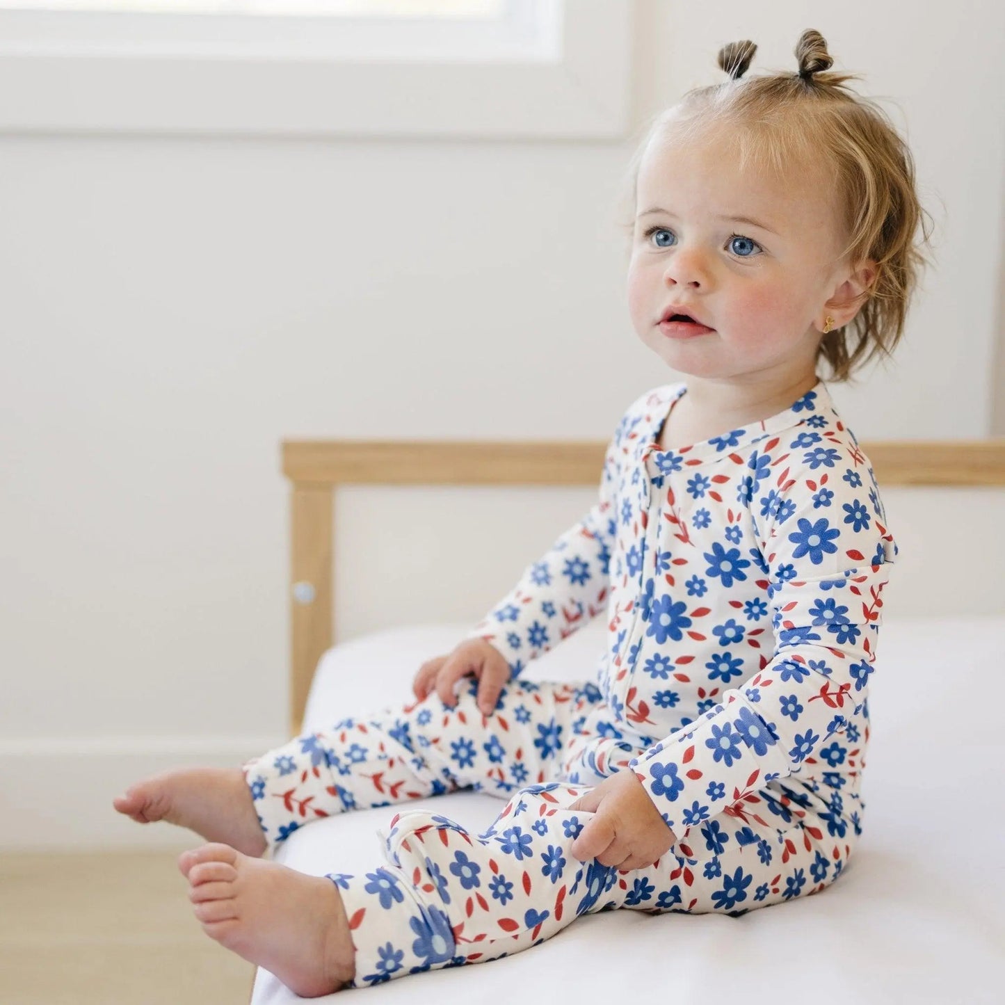 Red White And Blooms Bamboo Zippy Romper For Babies Little Joy Co. Everetts Place: Online Boutique