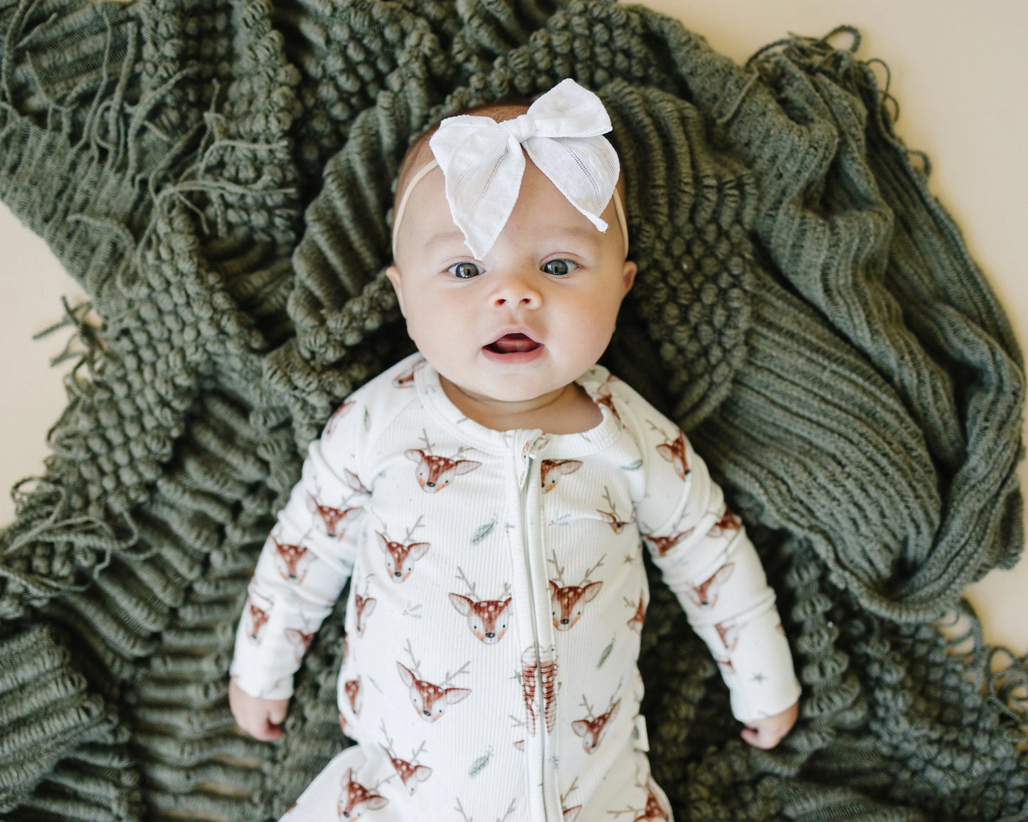 Reindeer Themed Bamboo Zippy Pajamas for Babies Cozy Little Joy Co. Everetts Place: Online Boutique