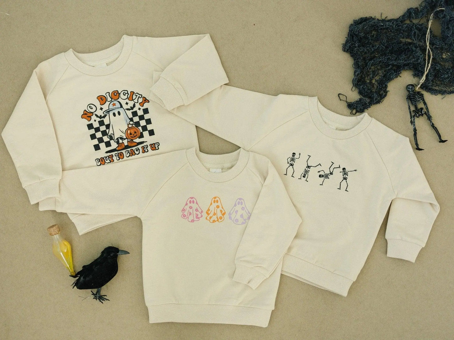 Retro Daisy Ghosts Organic Cotton Crewneck Little Joy Co. Everetts Place: Online Boutique