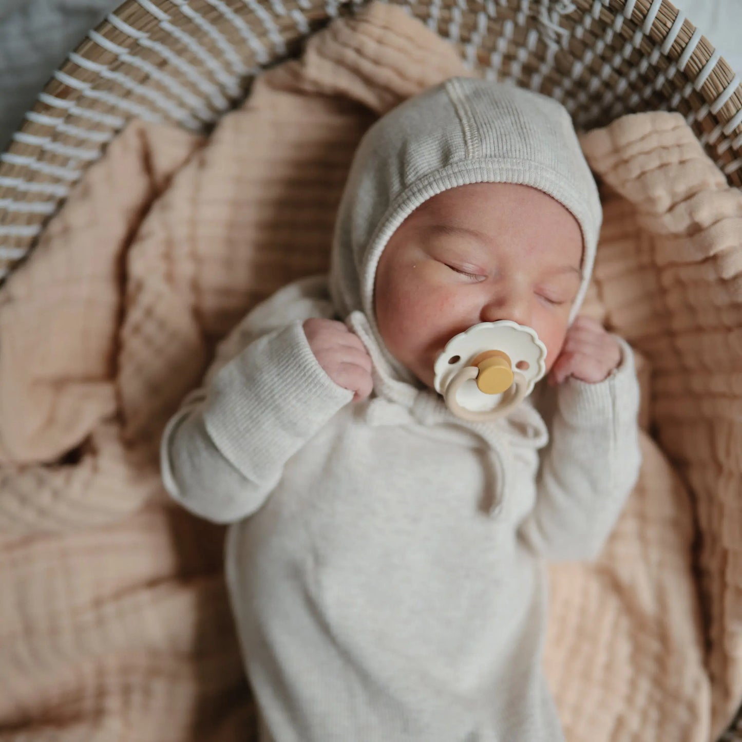 Ribbed Baby Bonnet Made with Organic Cotton for Warmth and Comfort Mushie Everetts Place: Online Boutique