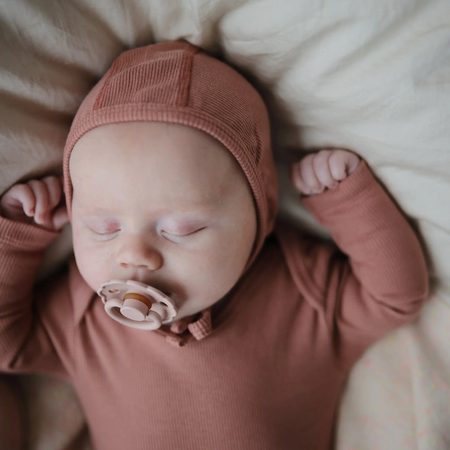 Ribbed Baby Bonnet Made with Organic Cotton for Warmth and Comfort Mushie Everetts Place: Online Boutique