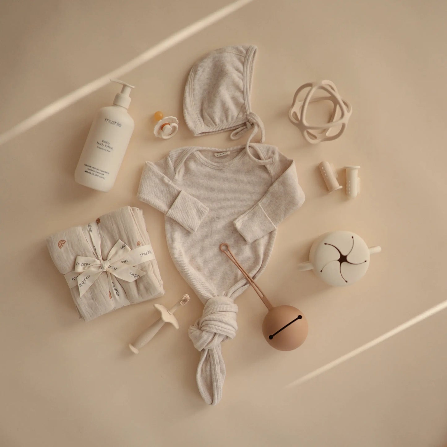 Ribbed Baby Bonnet Made with Organic Cotton for Warmth and Comfort Mushie Everetts Place: Online Boutique