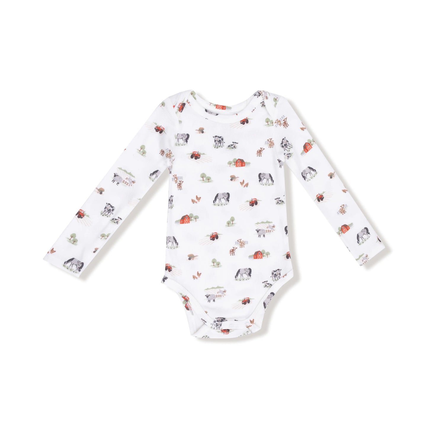 Ribbed Modal Long Sleeve Lap Shoulder Baby Bodysuit Angel Dear Everetts Place: Online Boutique