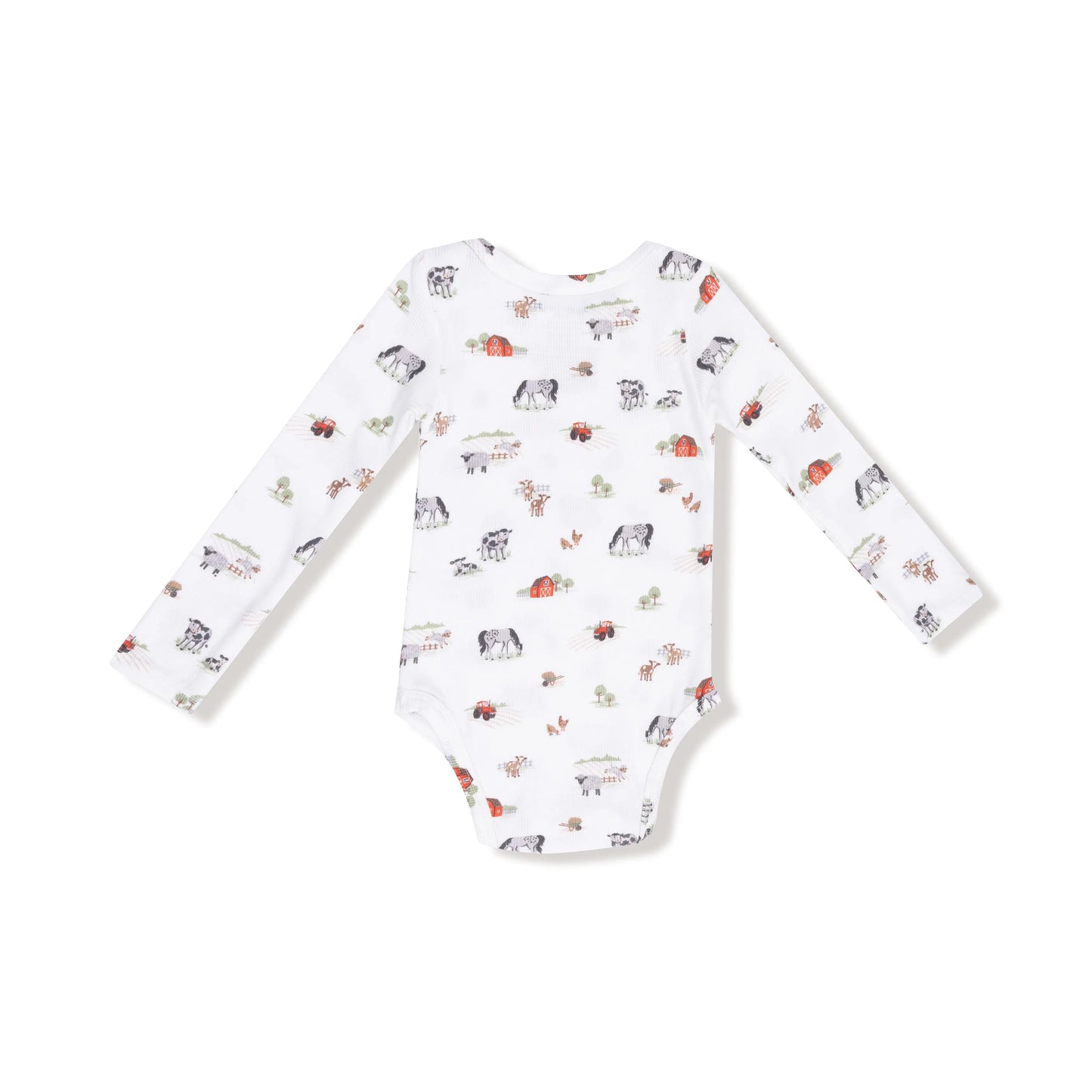 Ribbed Modal Long Sleeve Lap Shoulder Baby Bodysuit Angel Dear Everetts Place: Online Boutique