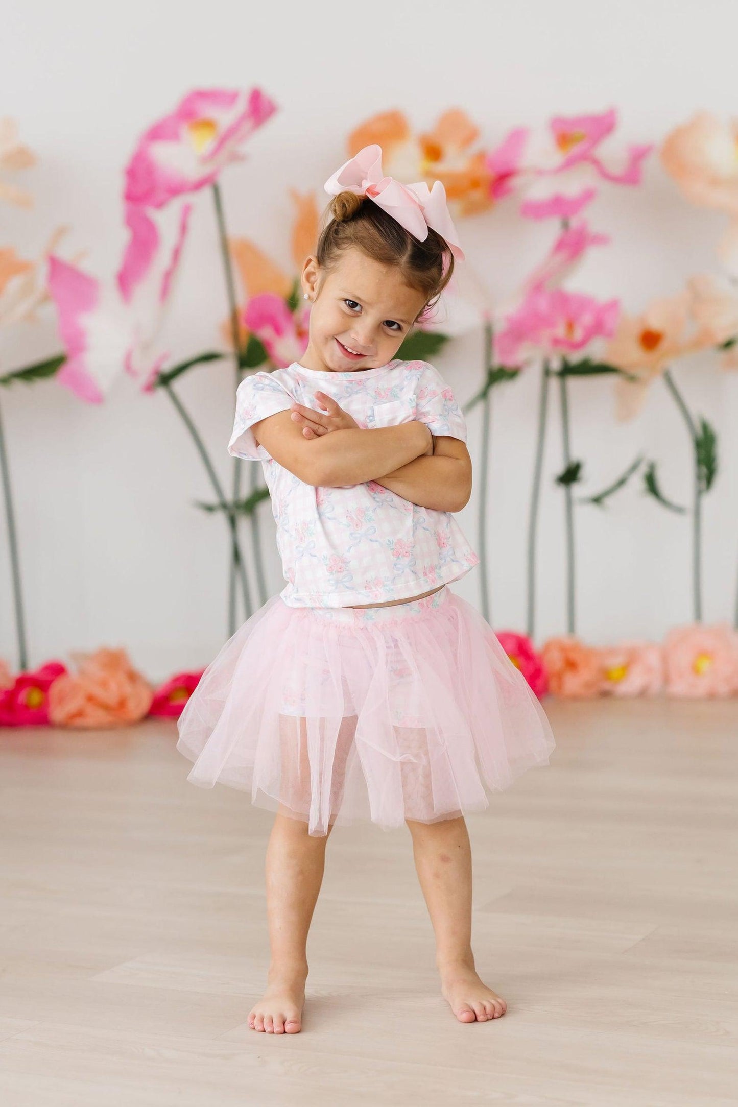 Mila & Rose ® Ribbons And Roses Tutu Shorts For Girls High Waisted - Apparel & Accessories > Clothing > Shorts Tutu Shorts
