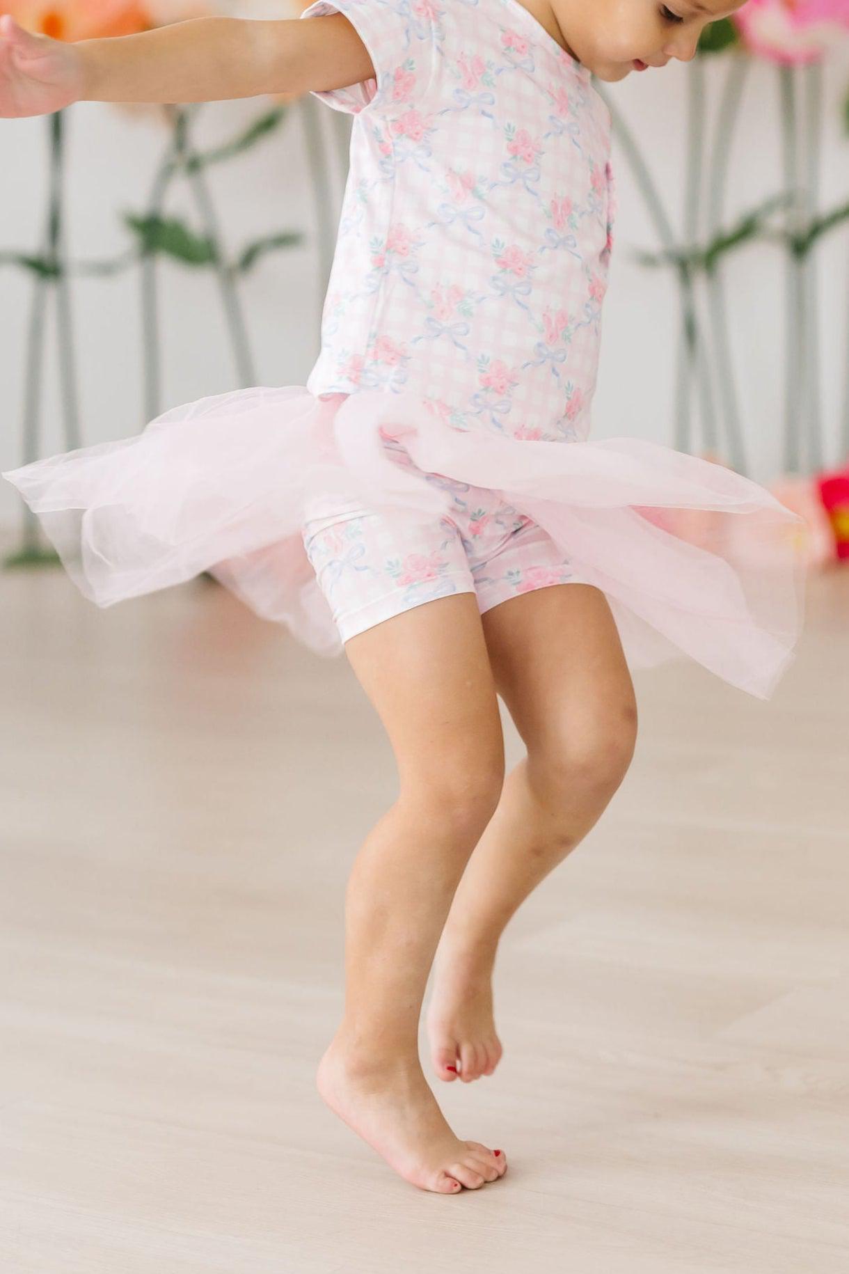 Mila & Rose ® Ribbons And Roses Tutu Shorts For Girls High Waisted - Apparel & Accessories > Clothing > Shorts Tutu Shorts