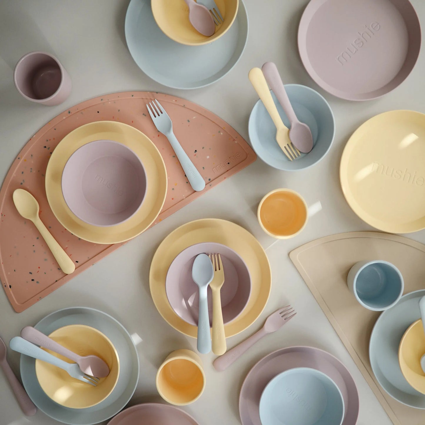 Round Dinnerware Plates BPA Free Plastic Set Dishwasher Microwave Safe Mushie Everetts Place: Online Boutique