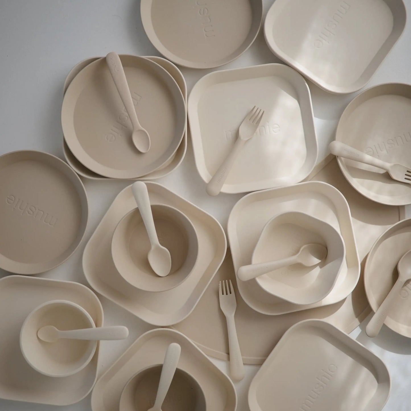 Round Dinnerware Plates BPA Free Plastic Set Dishwasher Microwave Safe Mushie Everetts Place: Online Boutique