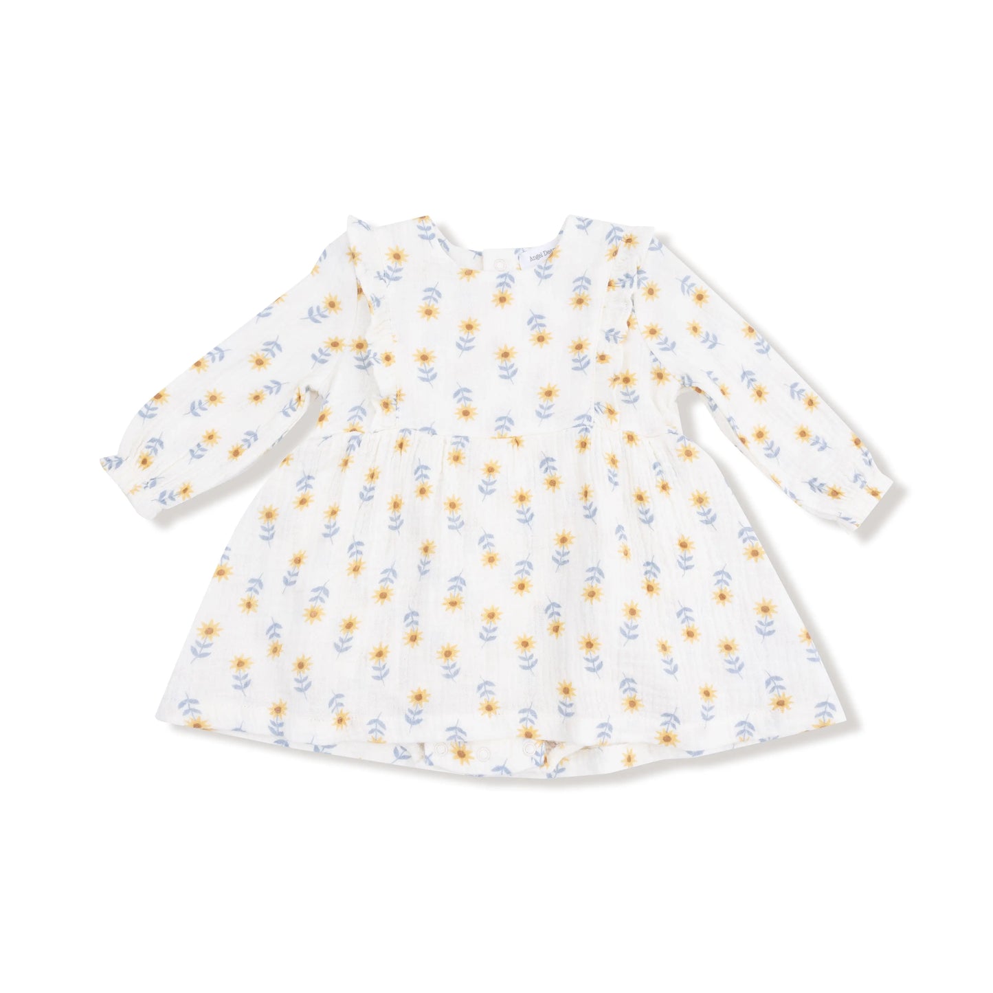 Ruffle Long Sleeve Bubble With Skirt Organic Cotton Muslin Angel Dear Everetts Place: Online Boutique
