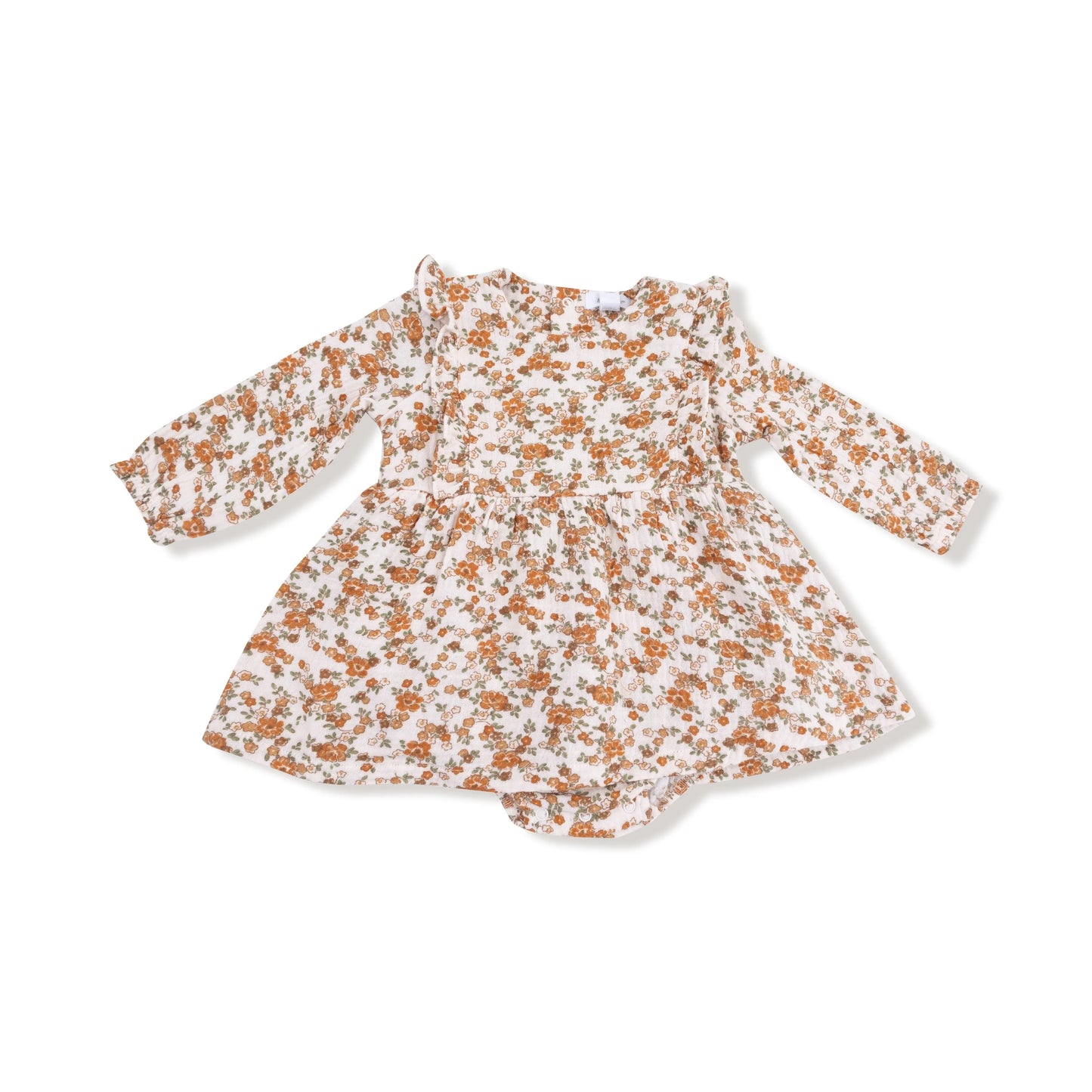 Ruffle Long Sleeve Bubble With Skirt Organic Cotton Muslin Angel Dear Everetts Place: Online Boutique