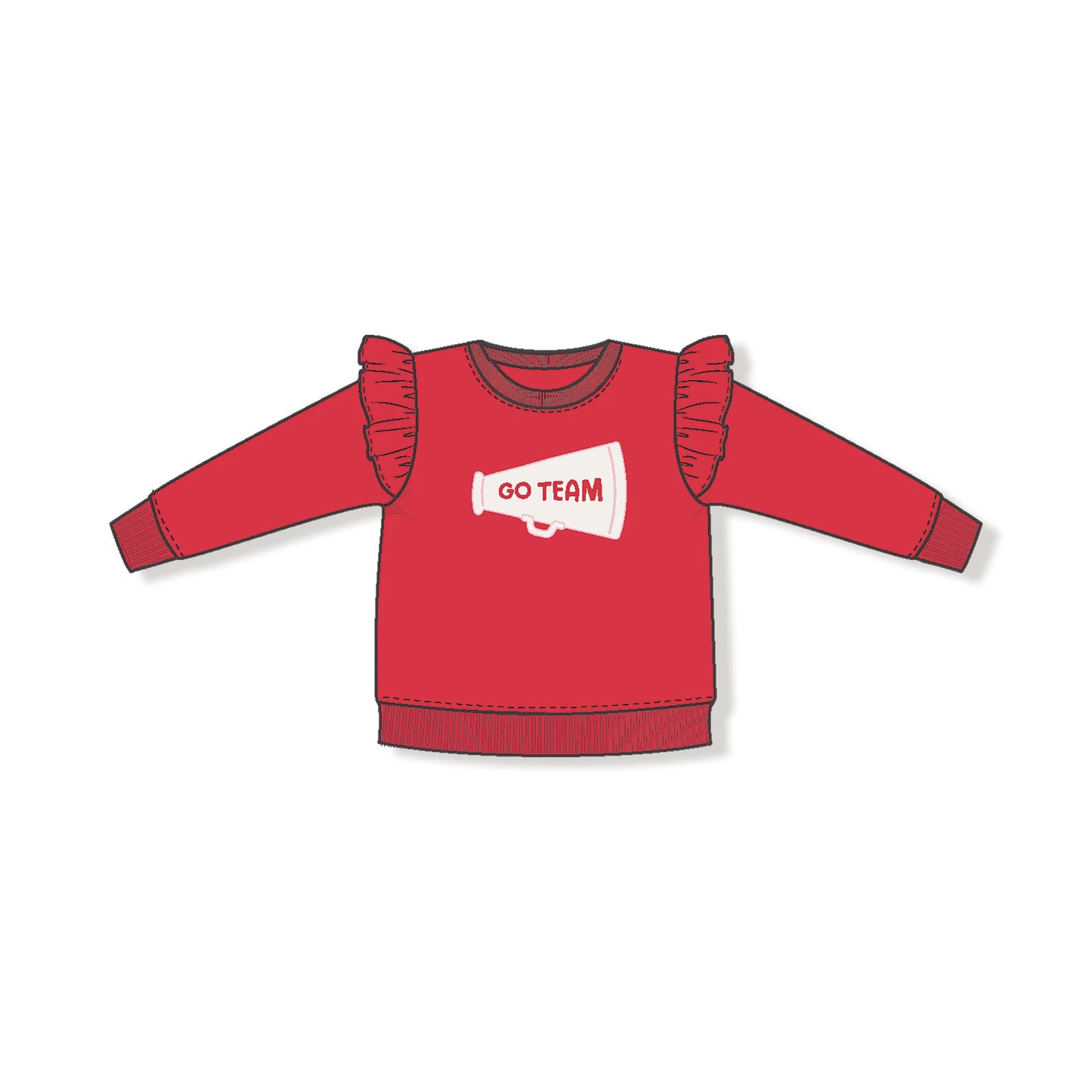 Ruffle Megaphone Sweatshirt for Kids Cheer Squad Angel Dear Everetts Place: Online Boutique