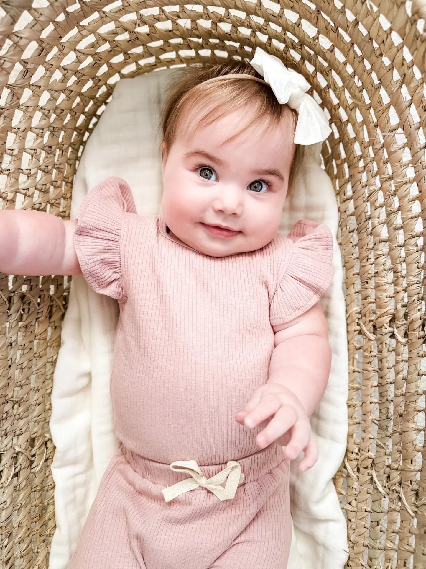 Ruffle Ribbed Short Set - Dusty Rose Harp Angel Boutique