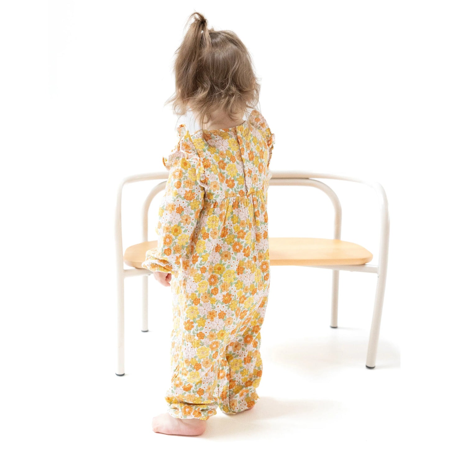 Ruffle Sleeve Organic Cotton Muslin Romper for Babies Angel Dear Everetts Place: Online Boutique