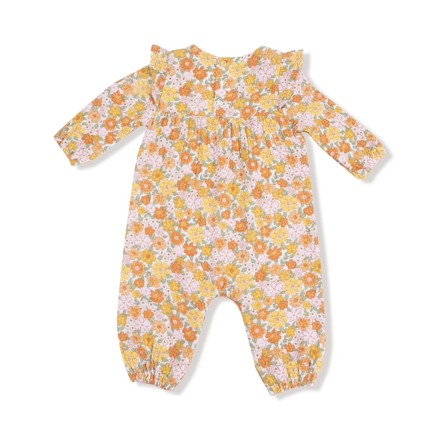 Ruffle Sleeve Organic Cotton Muslin Romper for Babies Angel Dear Everetts Place: Online Boutique
