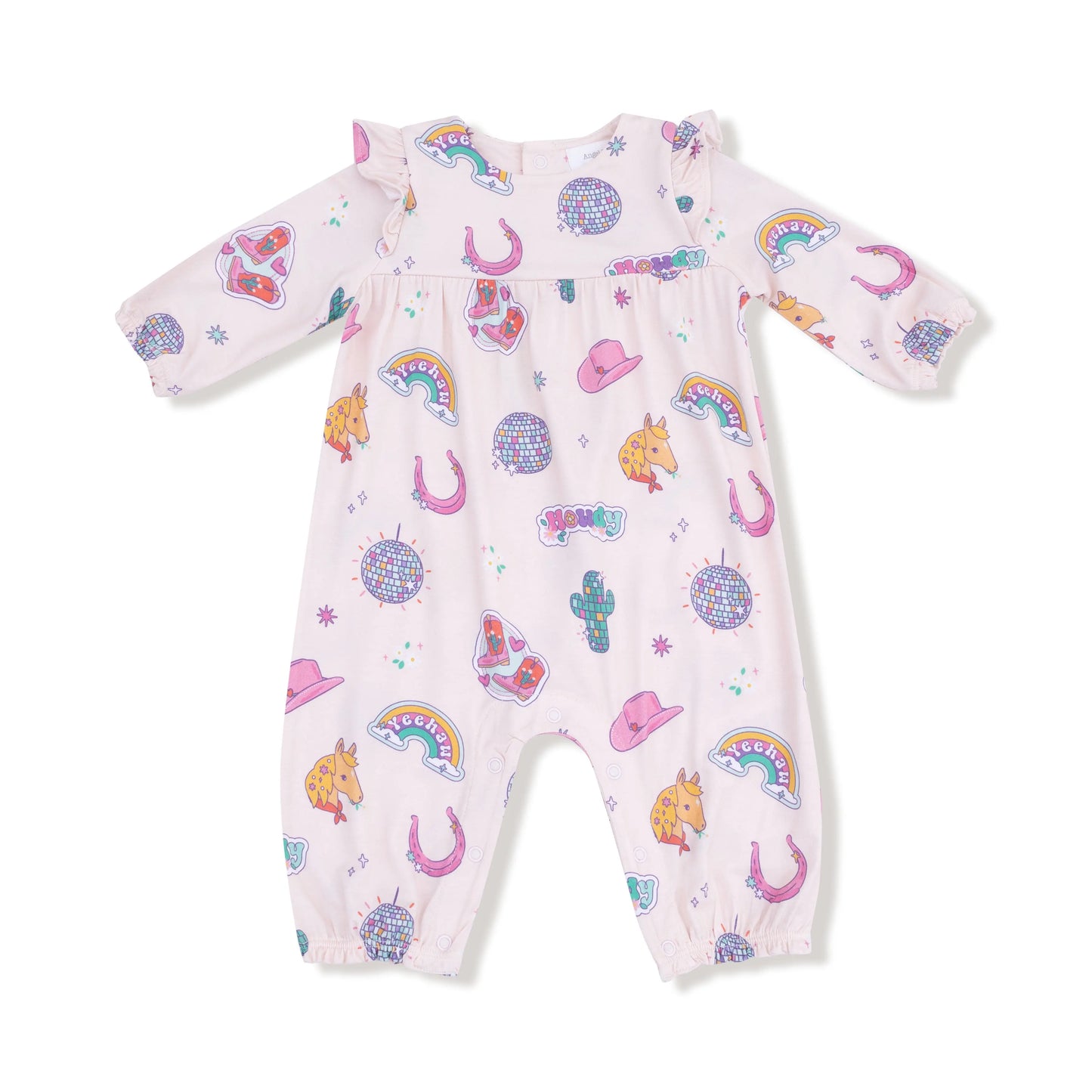 Ruffle Sleeve Romper For Baby Girls Soft Bamboo Viscose Angel Dear Everetts Place: Online Boutique