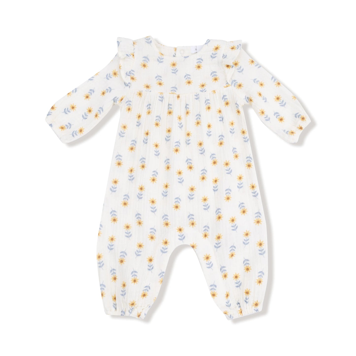 Ruffle Sleeve Romper Organic Cotton Muslin Baby Outfit Angel Dear Everetts Place: Online Boutique