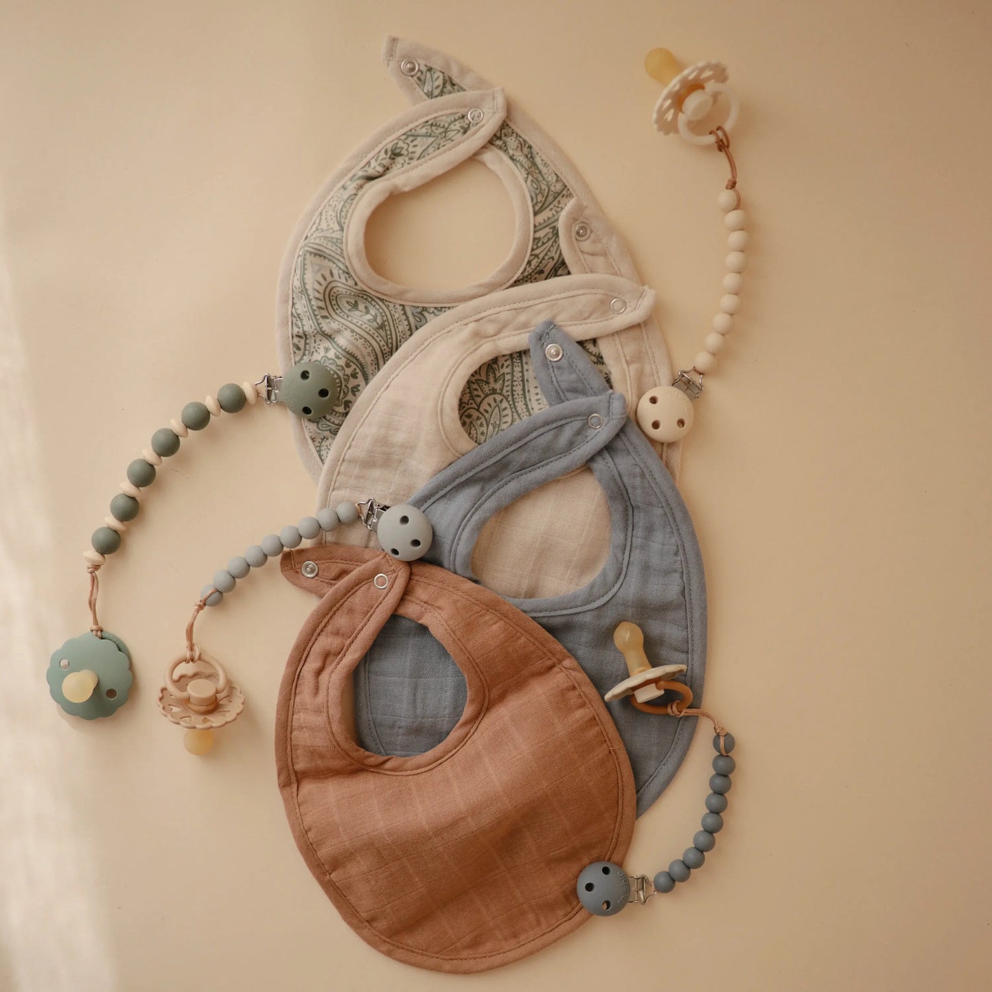 Muslin Bibs for Babies with Dual Snap Closure - Soft and Absorbent Multi-Layered Design Mushie