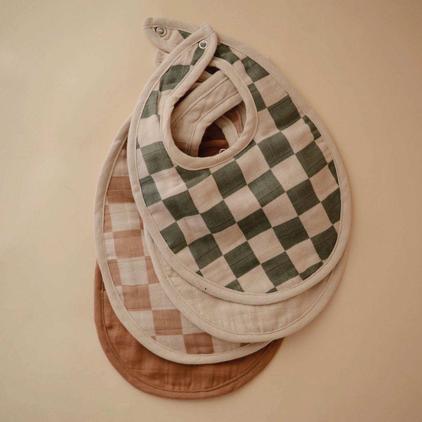 Muslin Bibs for Babies with Dual Snap Closure - Soft and Absorbent Multi-Layered Design Mushie