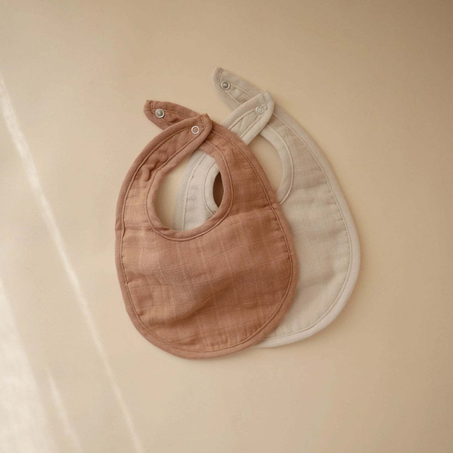 Muslin Bibs for Babies with Dual Snap Closure - Soft and Absorbent Multi-Layered Design Mushie