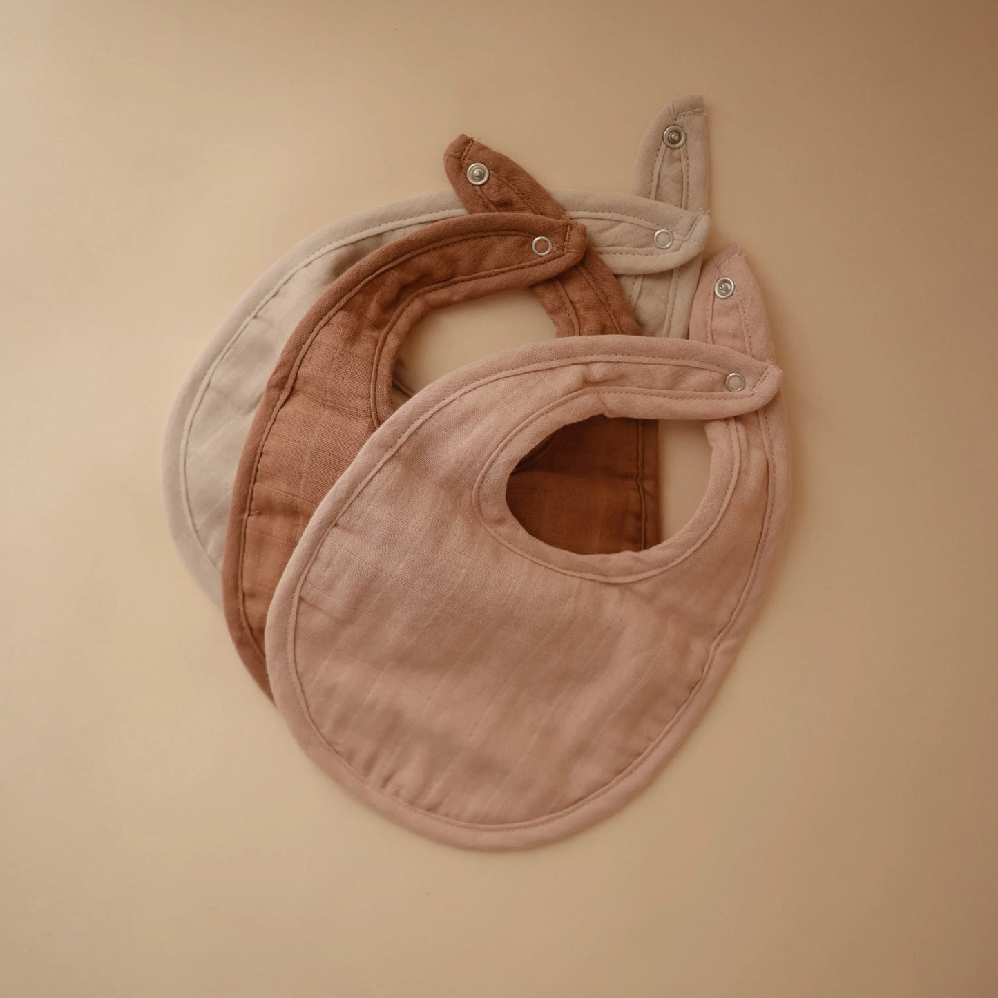 Muslin Bibs for Babies with Dual Snap Closure - Soft and Absorbent Multi-Layered Design Mushie